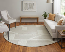Load image into Gallery viewer, Ashby Transitional Geometric, Tan/Ivory, 9&#39; x 9&#39; Round Rug

