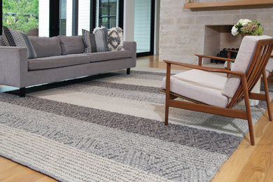 Berkeley Transitional Stripes, Gray/Taupe/Tan, 2' x 3' Accent Rug
