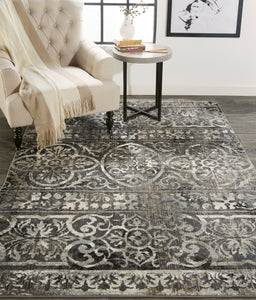 Kano Transitional Distressed, Gray/Ivory/Taupe, 10'-2" x 13'-9" Area Rug