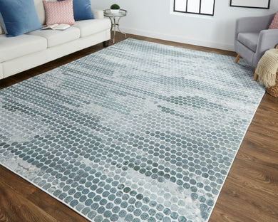 Atwell Transitional Abstract, Blue/Gray, 3' x 5' Accent Rug