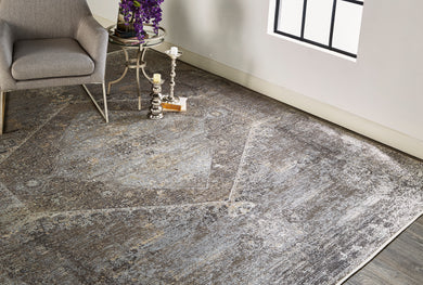 Sarrant Transitional Distressed, Gray/Silver/Ivory, 7'-10