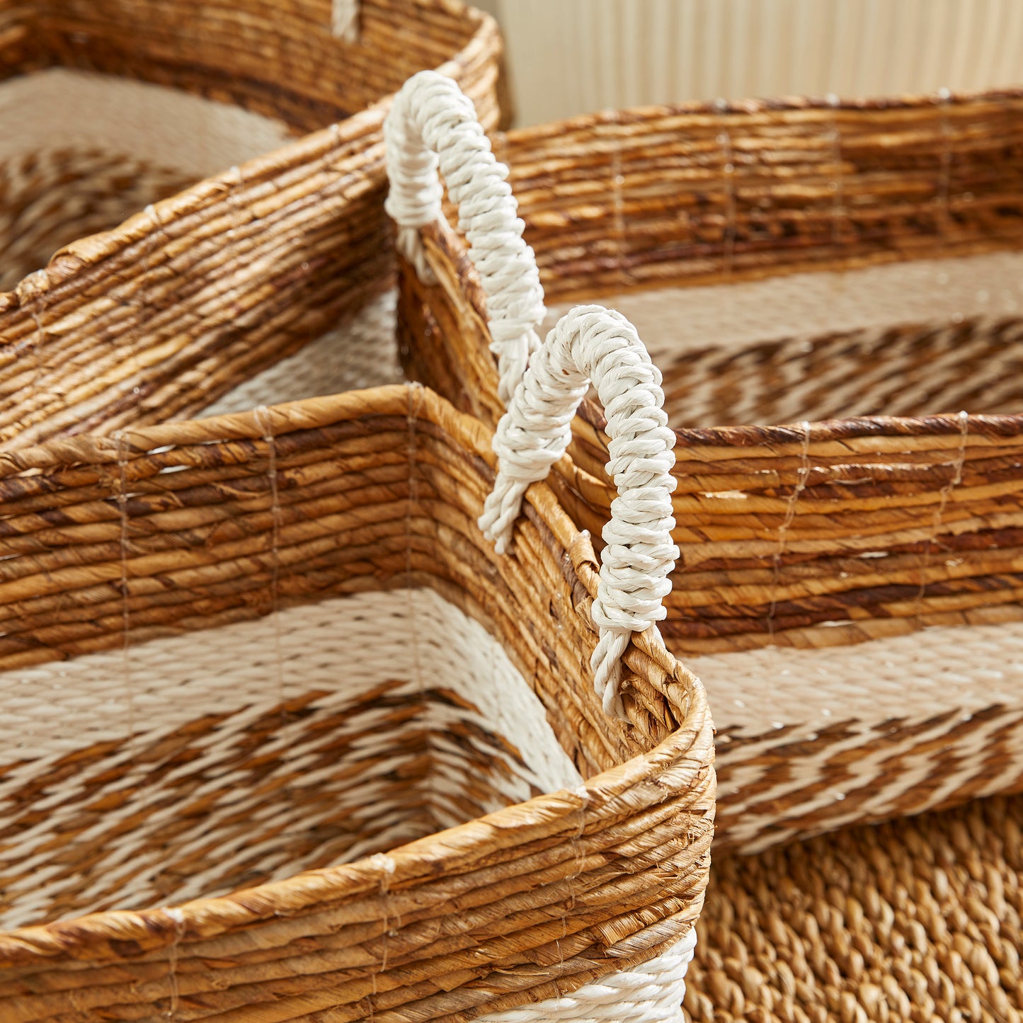 KEY LARGO RECTANGULAR BASKETS, SET OF 3