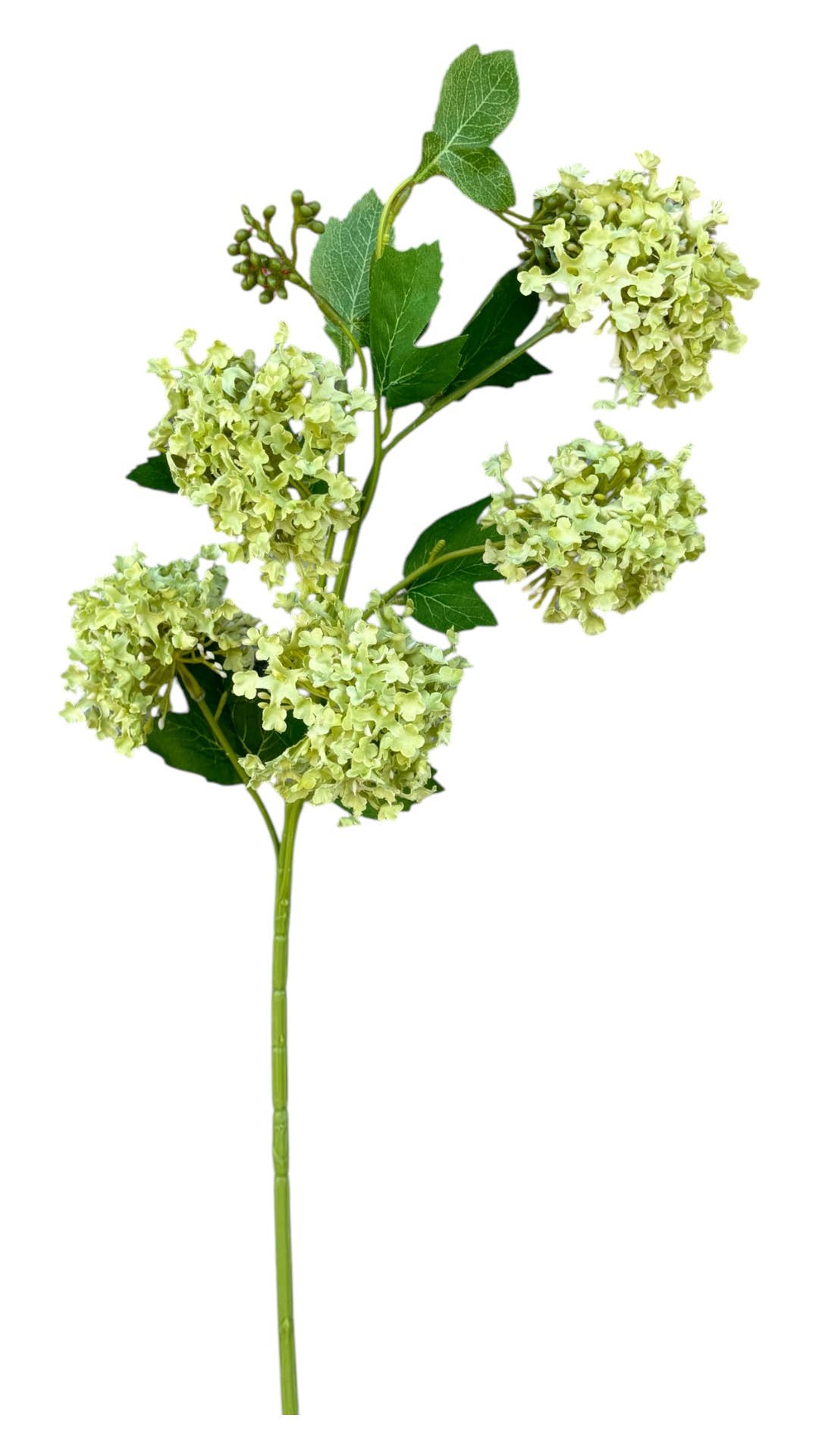 30"-5 Blooms seeded-faux Snowball hydrangea spray