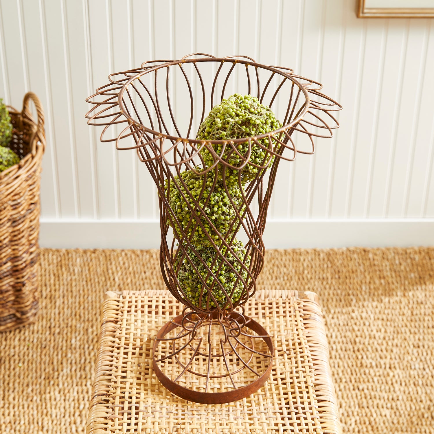 Weathered Metal Wire Vase