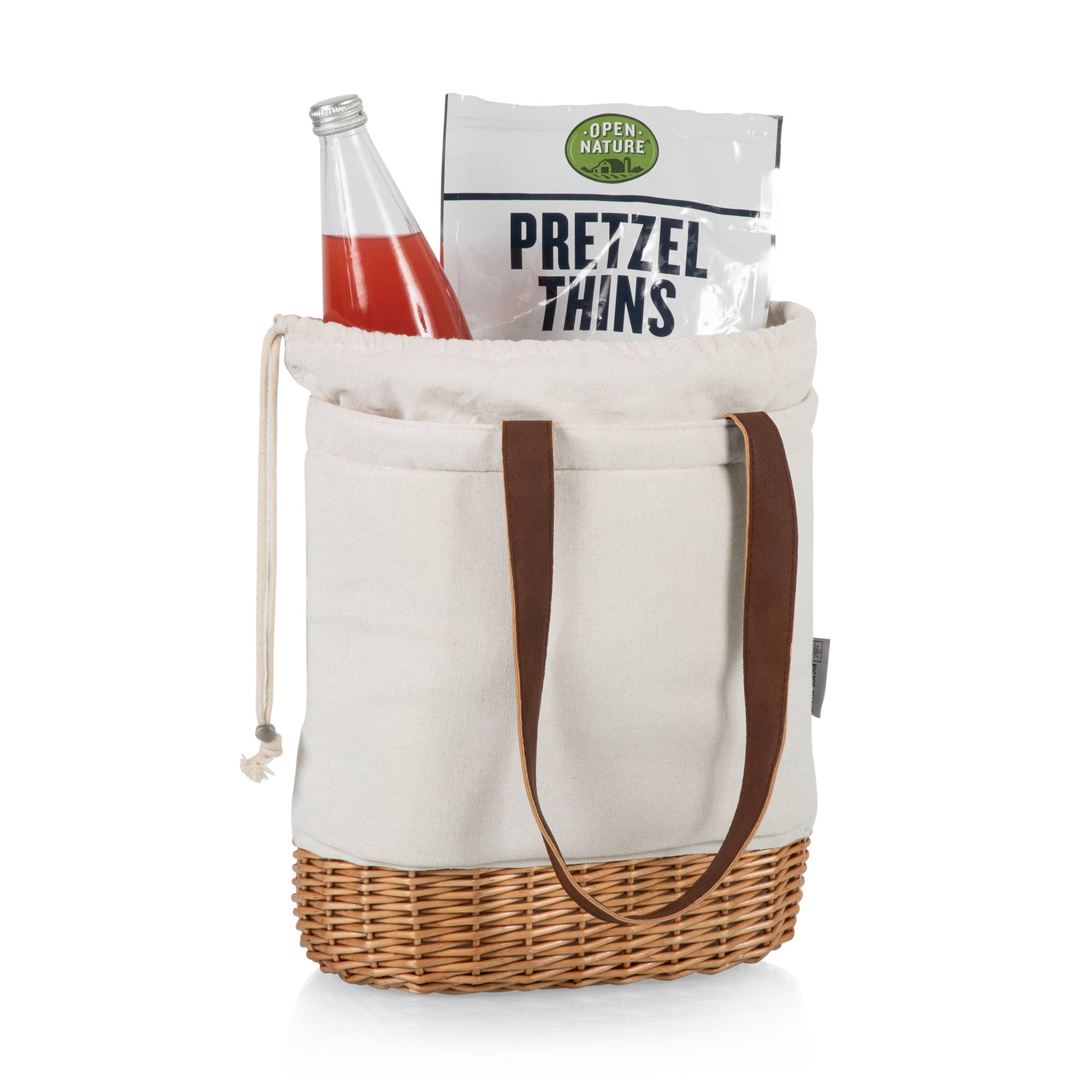 Pico Canvas and Willow Insulated Basket Tote: Natural Canvas