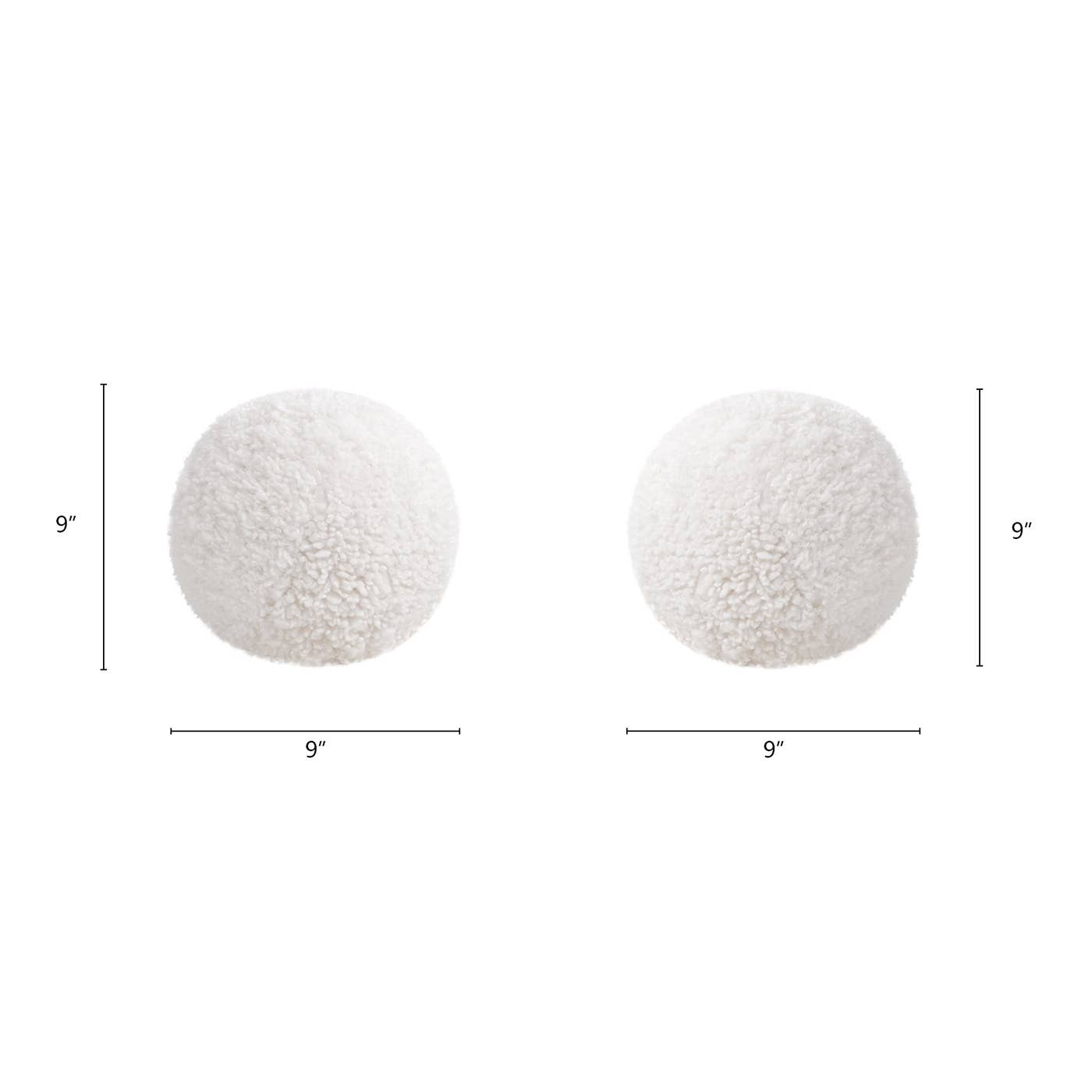 Home Ayla 9" Round Sphere Accent Ball Throw Pillow White