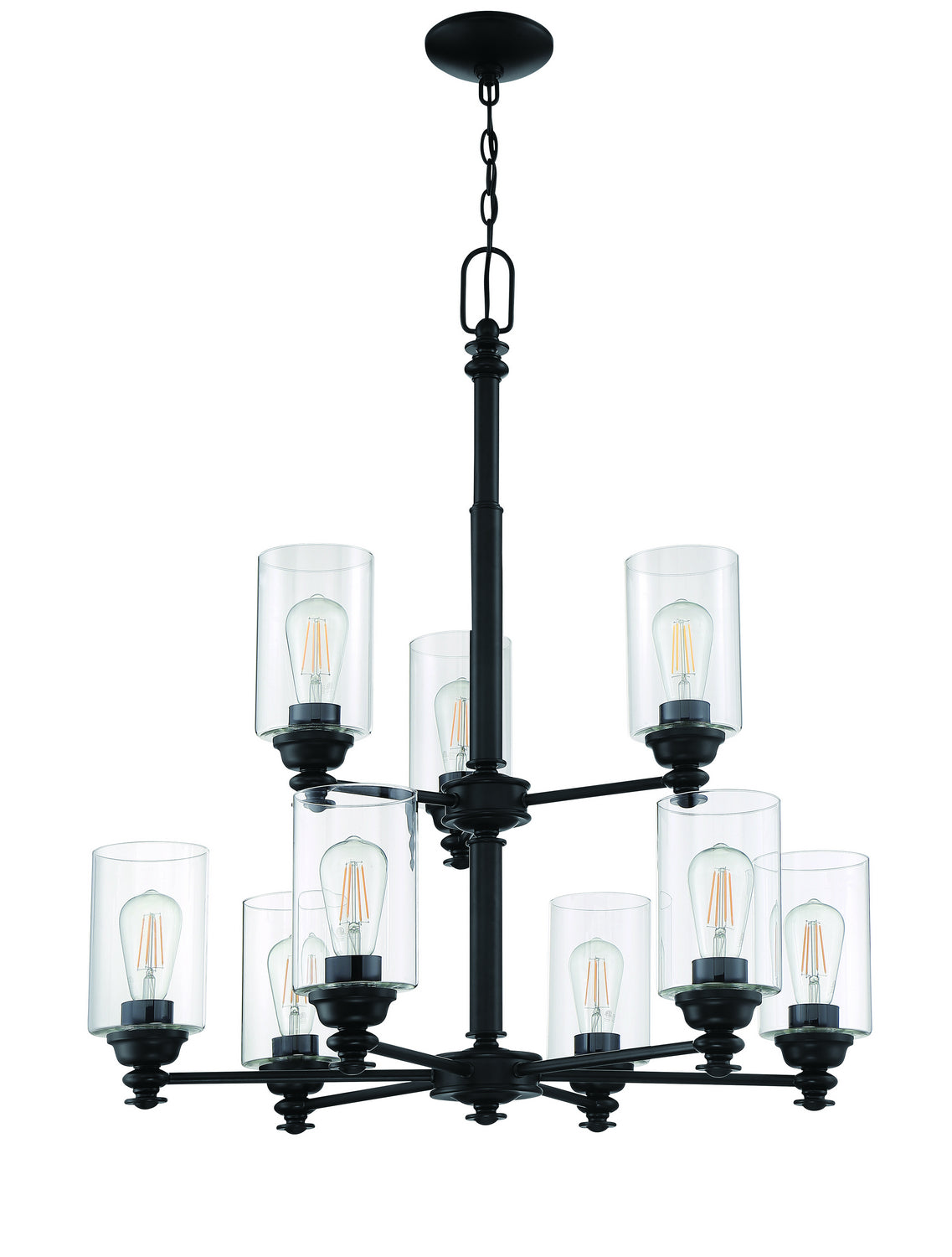 Craftmade - 49829-FB-C - Nine Light Chandelier - Dardyn - flat Black