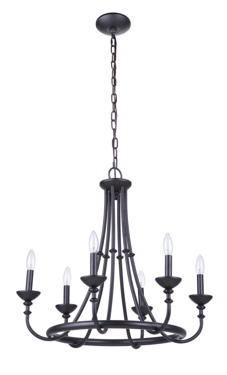 Craftmade - 53726-FB - Six Light Chandelier - Marlowe - Flat Black