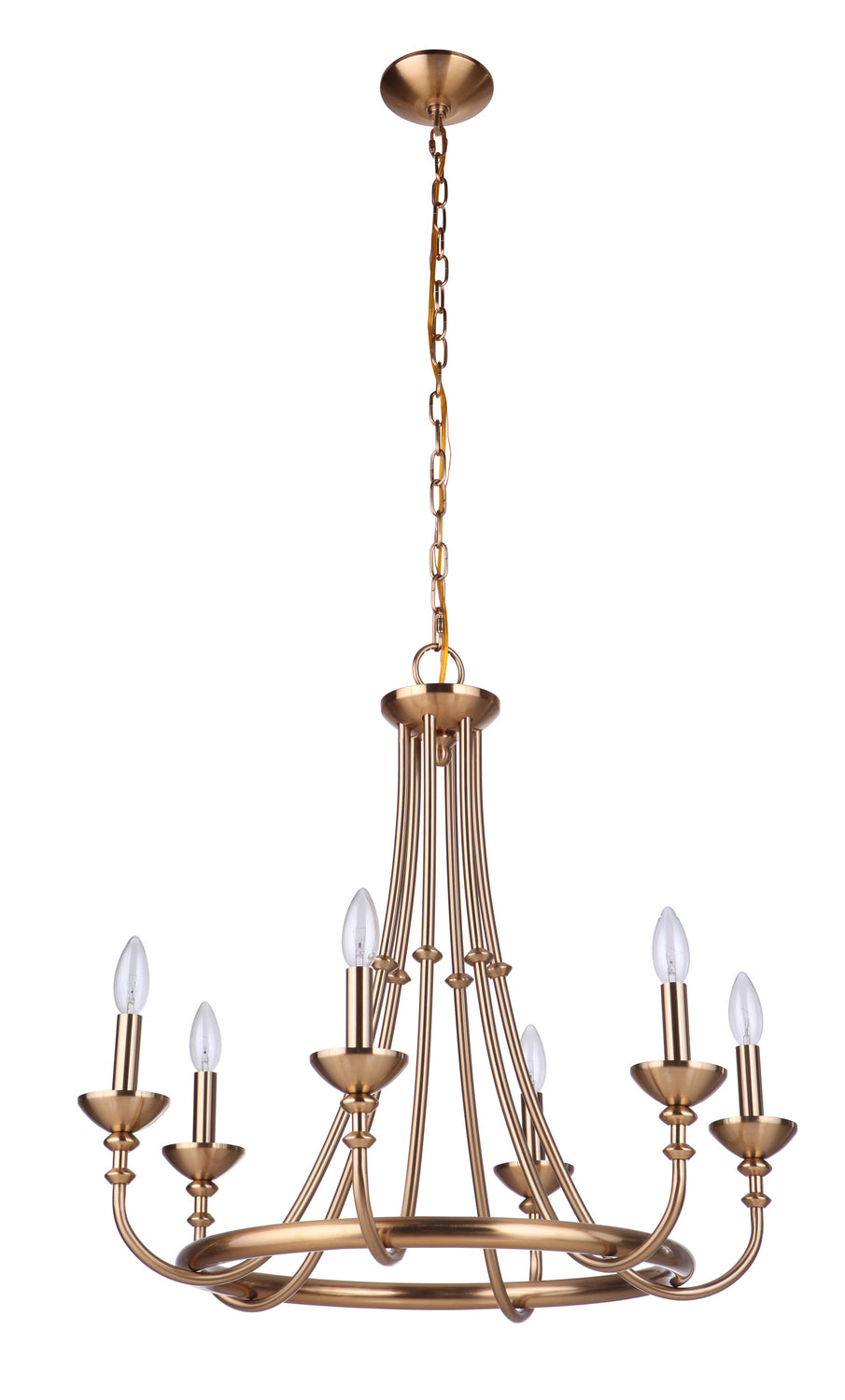 Craftmade - 53726-SB - Six Light Chandelier - Marlowe - Satin Brass