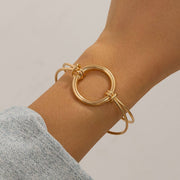 SIMPLE DOUBLE-LAYER HOLLOW KNOTTED OPEN BRACELET_CWMM3101: TYPE9 / (OS) 1