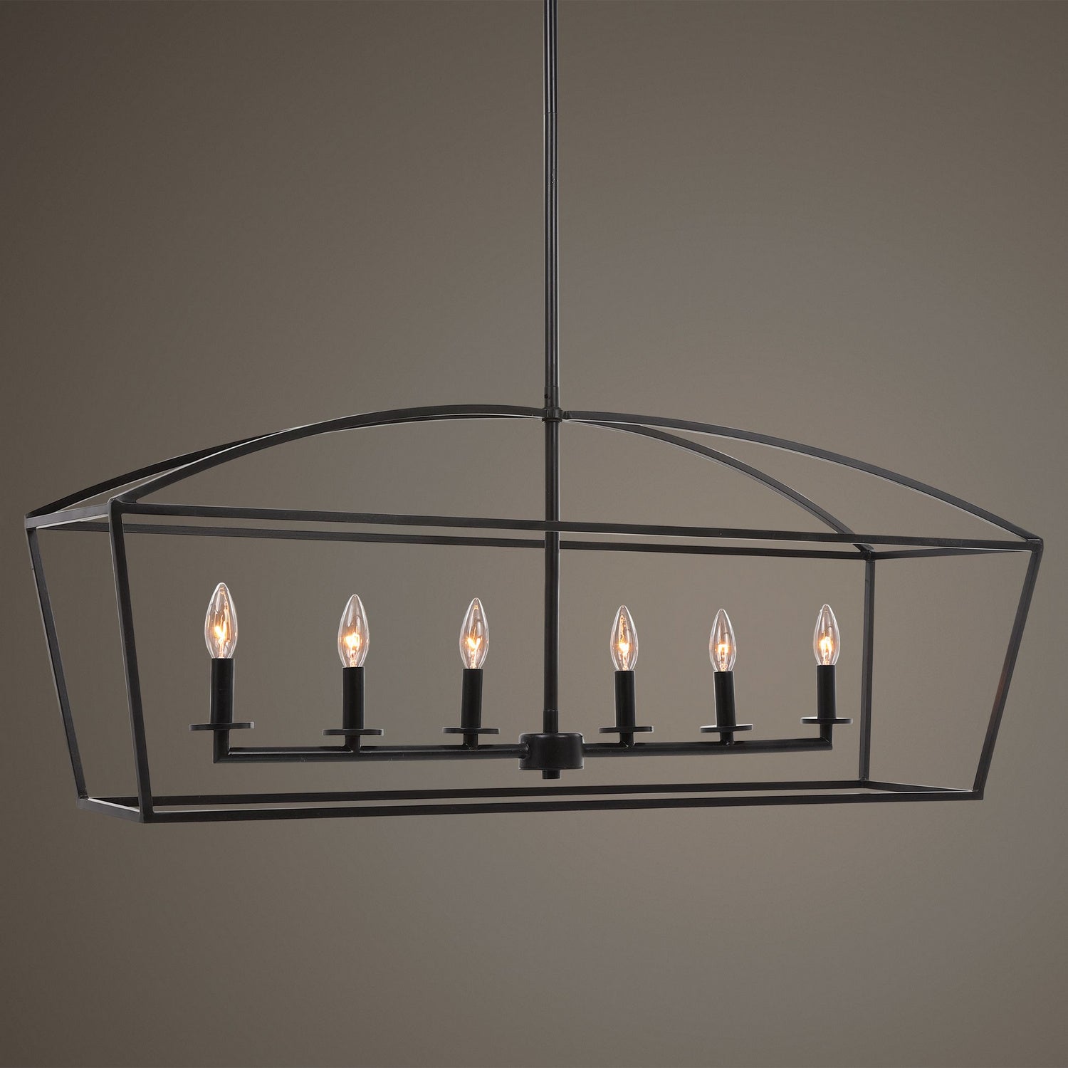 Uttermost - 21348 - Six Light Linear Chandelier - Clayton - Deep Weathered Bronze