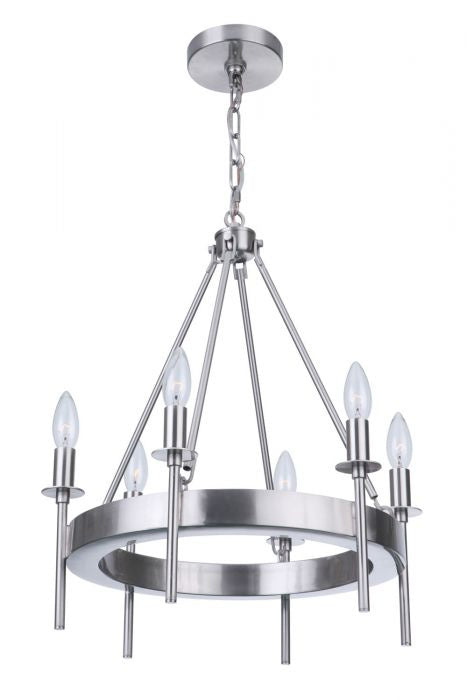 Craftmade - 54326-BNK - Six Light Chandelier - Larrson - Brushed Polished Nickel