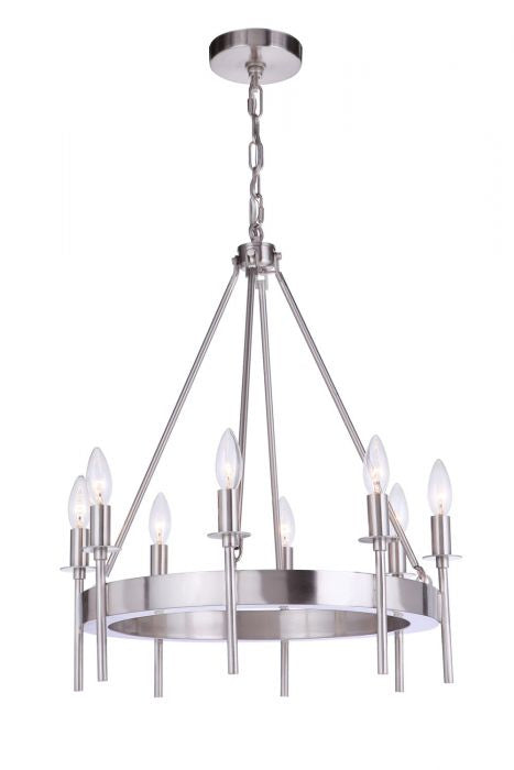 Craftmade - 54328-BNK - Eight Light Chandelier - Larrson - Brushed Polished Nickel