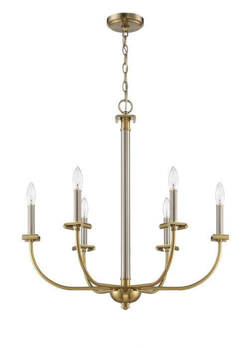 Craftmade - 54826-BNKSB - Six Light Chandelier - Stanza - Brushed Polished Nickel/Satin Brass