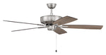 Craftmade - P52BNK5-52DWGWN - 52"Ceiling Fan - Pro Plus 52" Fan - Brushed Polished Nickel