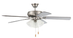 Craftmade - DCF52BNK5C3W - 52"Ceiling Fan - Decorator's Choice 3 Light Kit - Brushed Polished Nickel