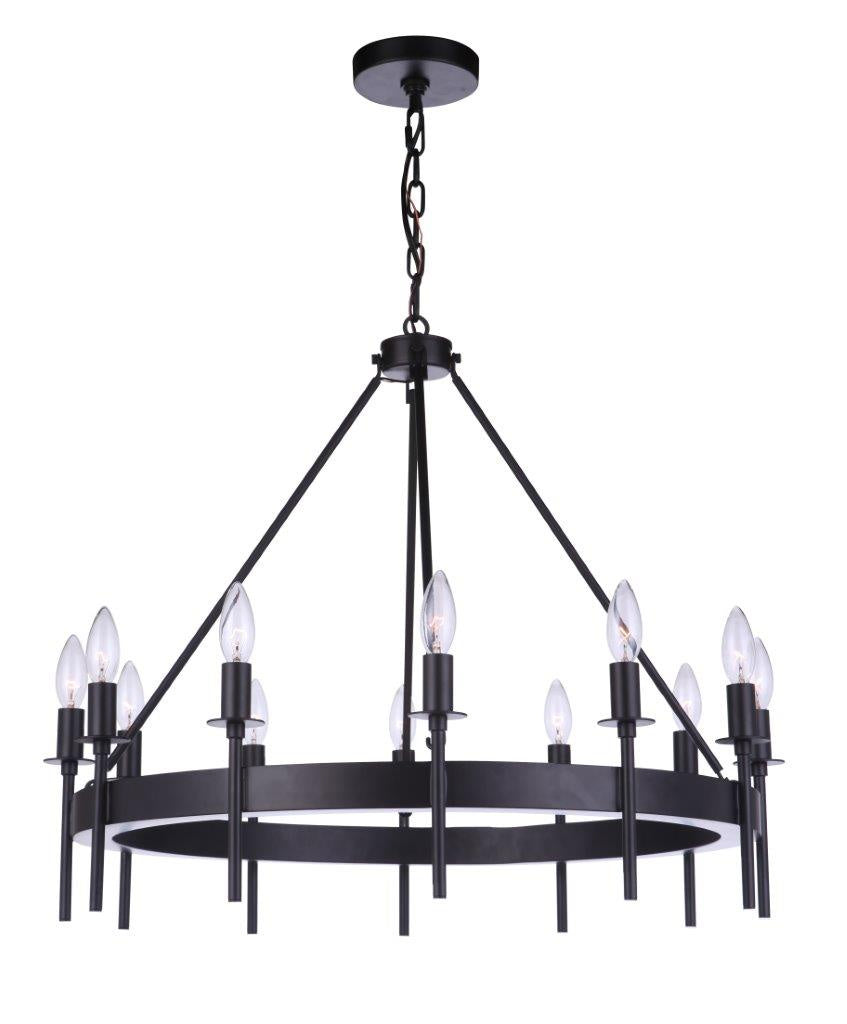 Craftmade - 54312-FB - 12 Light Chandelier - Larrson - Flat Black