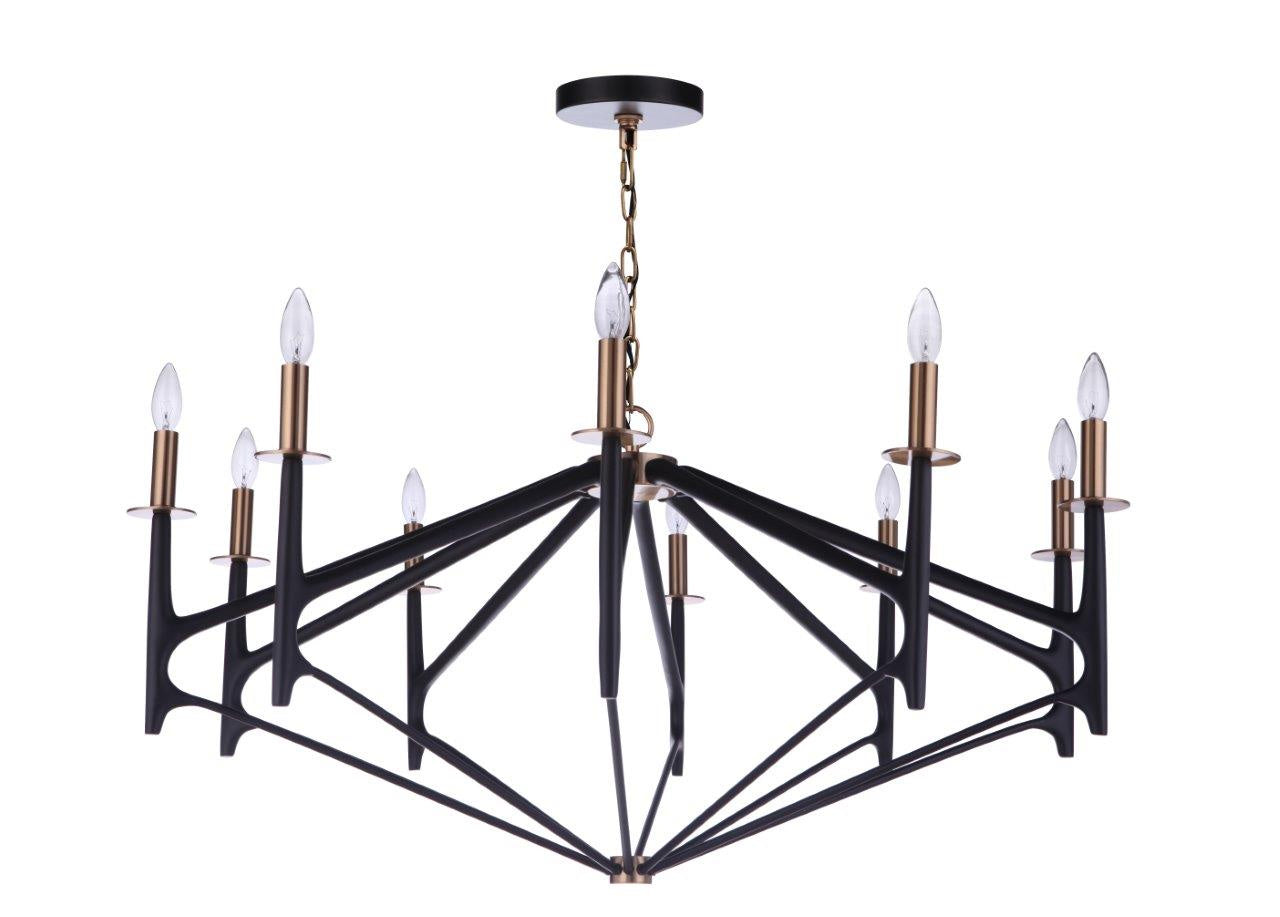 Craftmade - 55510-FBSB - Ten Light Chandelier - The Reserve - Flat Black/Painted Nickel