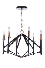 Craftmade - 55526-FBSB - Six Light Chandelier - The Reserve - Flat Black/Painted Nickel