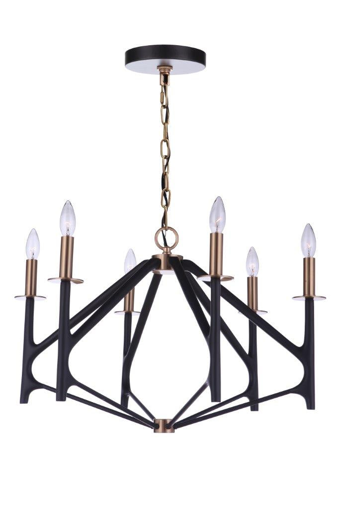 Craftmade - 55526-FBSB - Six Light Chandelier - The Reserve - Flat Black/Painted Nickel