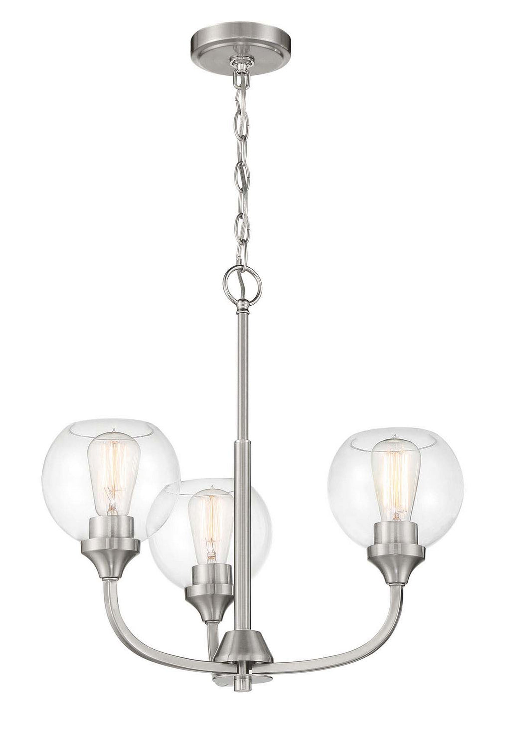 Craftmade - 56223-BNK - Three Light Chandelier - Glenda - Brushed Polished Nickel