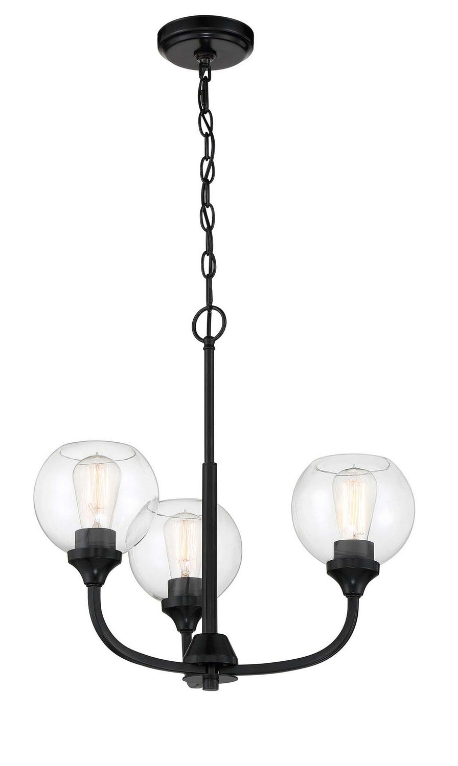 Craftmade - 56223-FB - Three Light Chandelier - Glenda - Flat Black