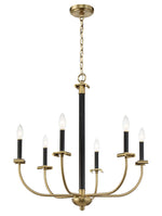 Craftmade - 54826-FBSB - Six Light Chandelier - Stanza - Flat Black/Satin Brass