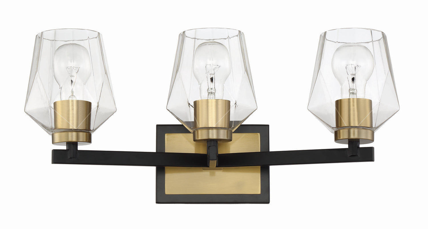 Craftmade - 56903-FBSB - Three Light Vanity - Avante Grand - Flat Black/Satin Brass