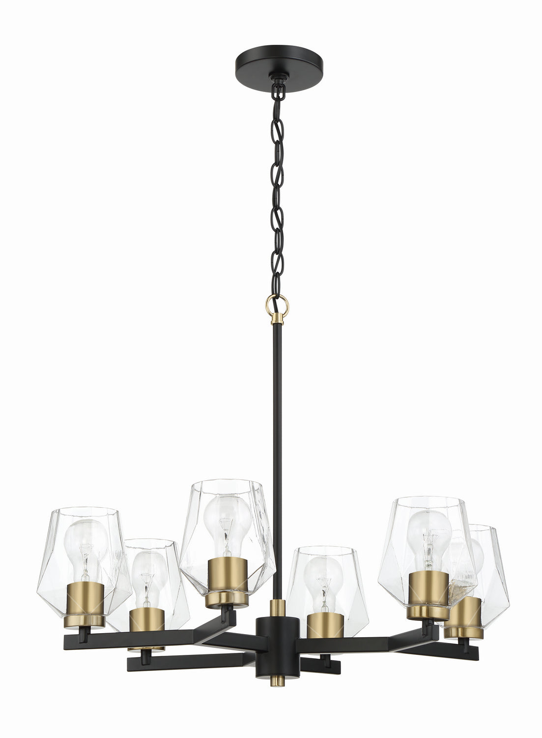 Craftmade - 56926-FBSB - Six Light Chandelier - Avante Grand - Flat Black/Satin Brass