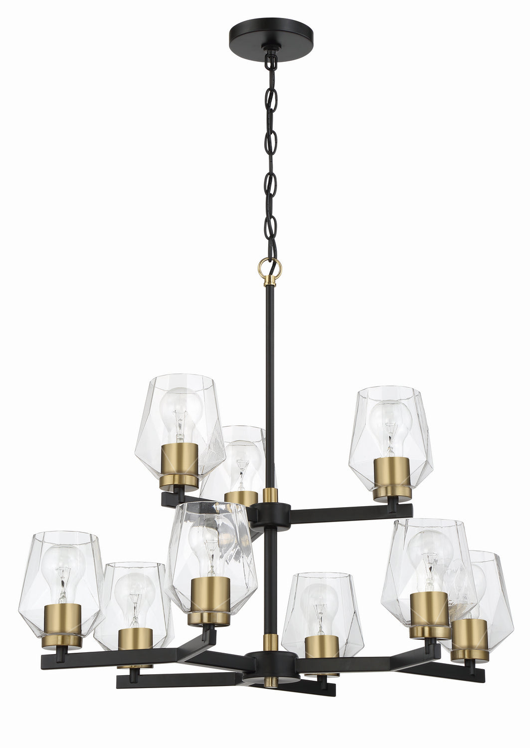 Craftmade - 56929-FBSB - Nine Light Chandelier - Avante Grand - Flat Black/Satin Brass