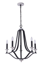 Craftmade - 57625-FBMWW - Five Light Chandelier - Esme - Flat Black/Matte White