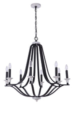 Craftmade - 57628-FBMWW - Eight Light Chandelier - Esme - Flat Black/Matte White