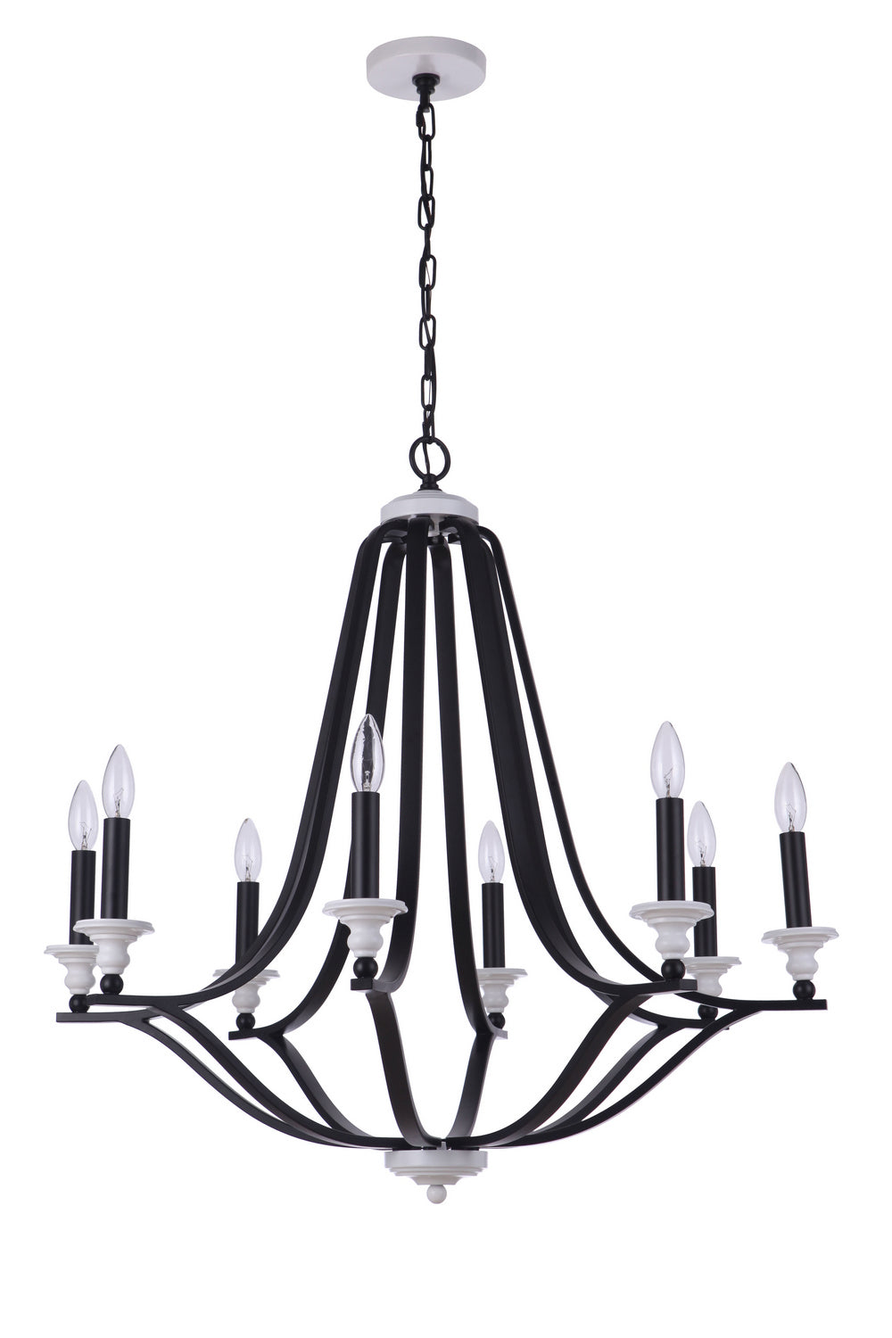 Craftmade - 57628-FBMWW - Eight Light Chandelier - Esme - Flat Black/Matte White