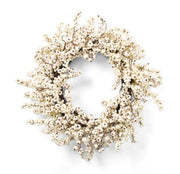 24 Inch White Berry and Rosehip Wreath