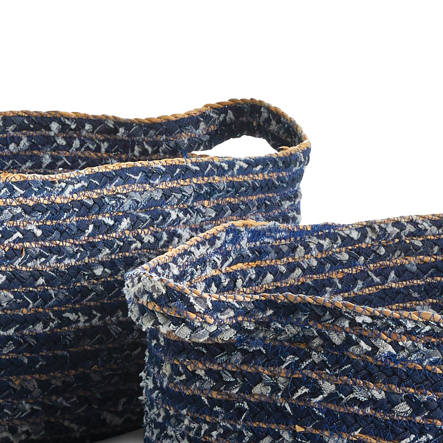 Denim Oval Baskets, Set Of 2