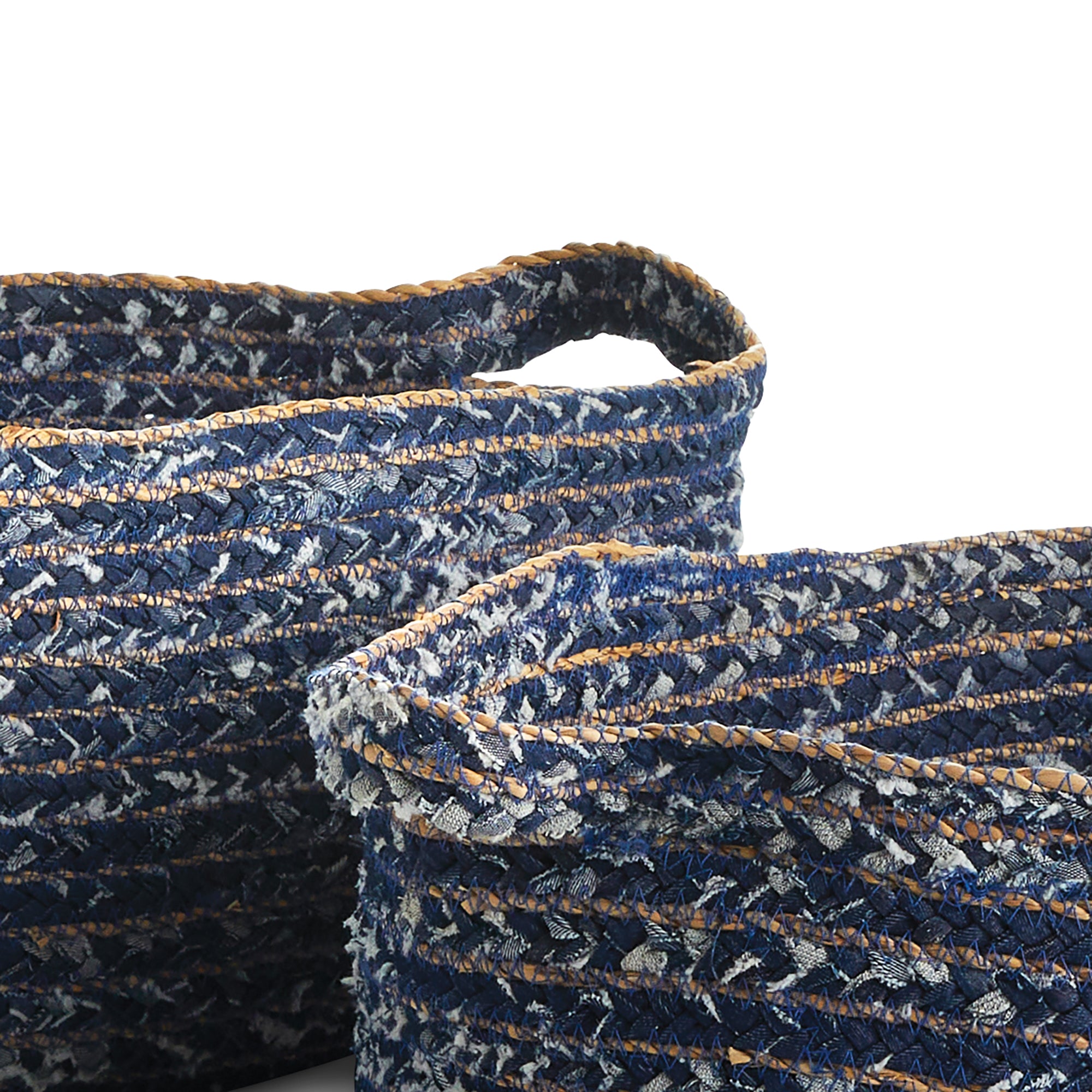 DENIM OVAL BASKETS, SET OF 2
