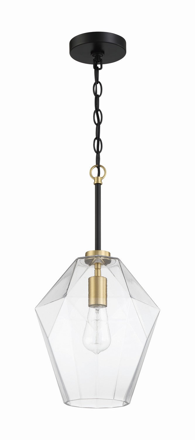 Craftmade - 56992-FBSB - One Light Pendant - Avante Grand - Flat Black/Satin Brass