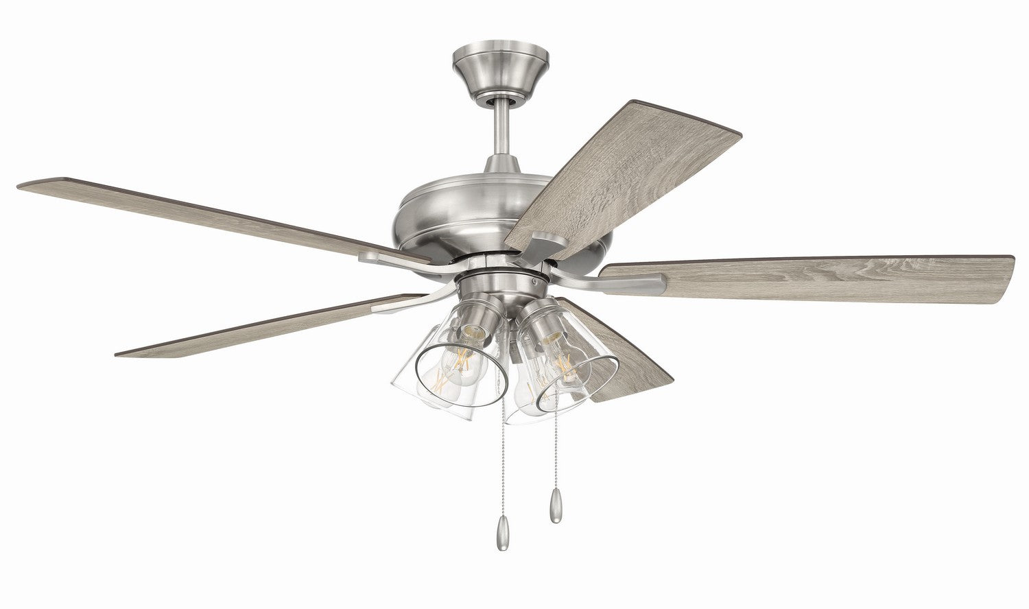 Craftmade - ECF104BNK5-DWWLN - 52"Ceiling Fan - Eos Clear 4 Light - Brushed Polished Nickel