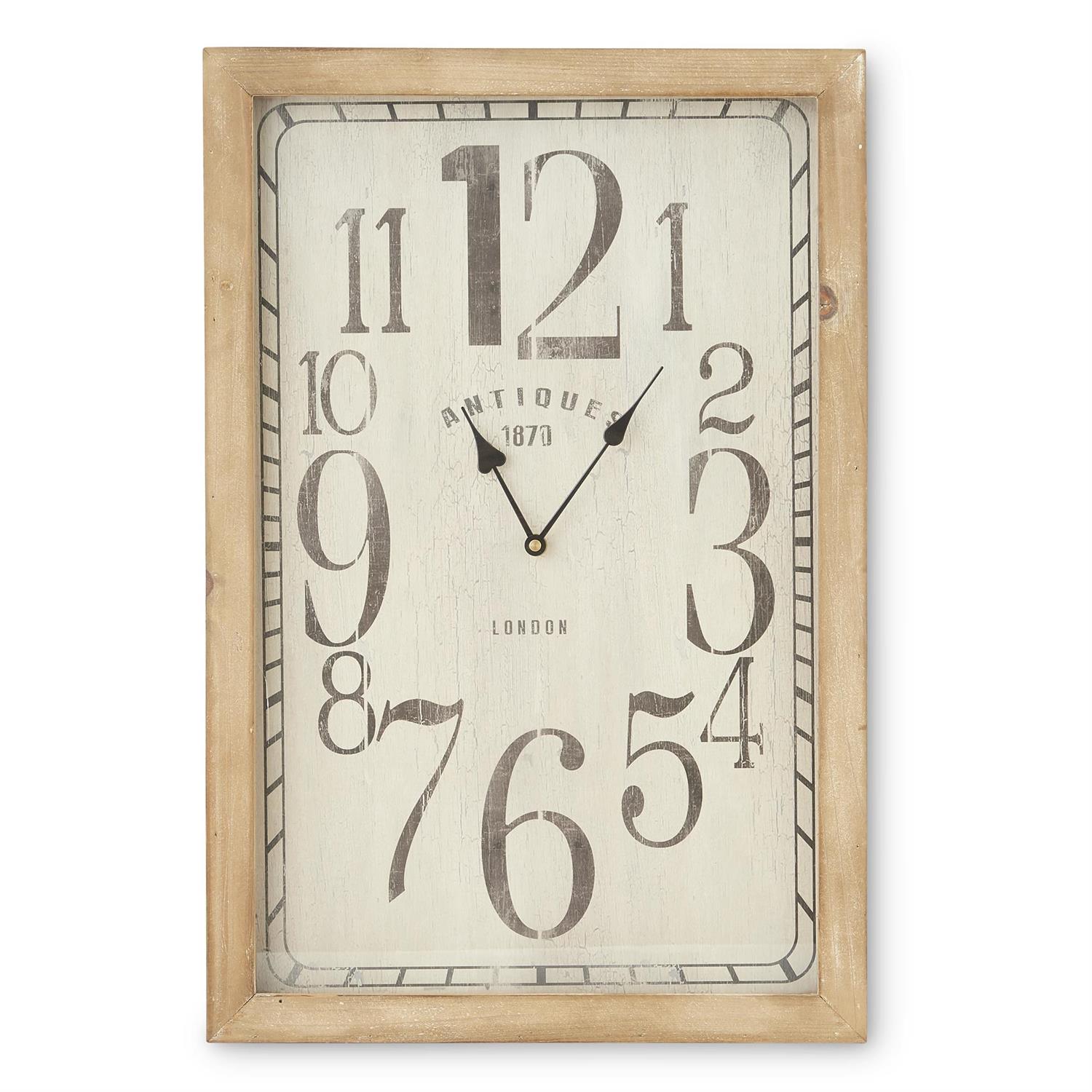 23.5 Inch Rectangular European Antique Wall Clock