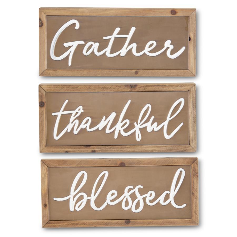 11.5 Inch Copper Wall Signs w/Wood Frame (3 Styles)