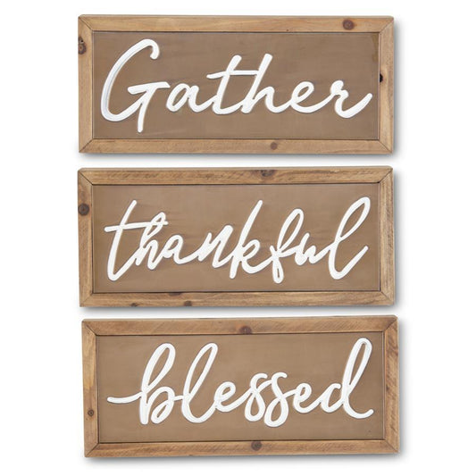 11.5 Inch Copper Wall Signs w/Wood Frame (3 Styles)