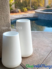 Cylinder Planter "The Modern" - 25 3/4" White Floral Stand