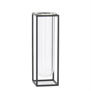 Glass Test Tube Vase in Black Metal Rectangular Frame - 2 Sizes