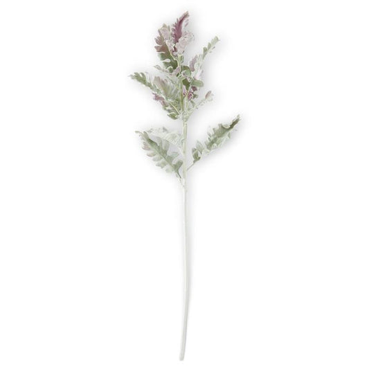 30.5 Inch Soft Green w/Purple Tips Dusty Miller Stem