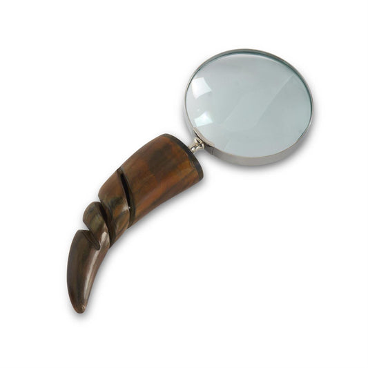 10 Inch Carved Horn Handle Magnifying Glass