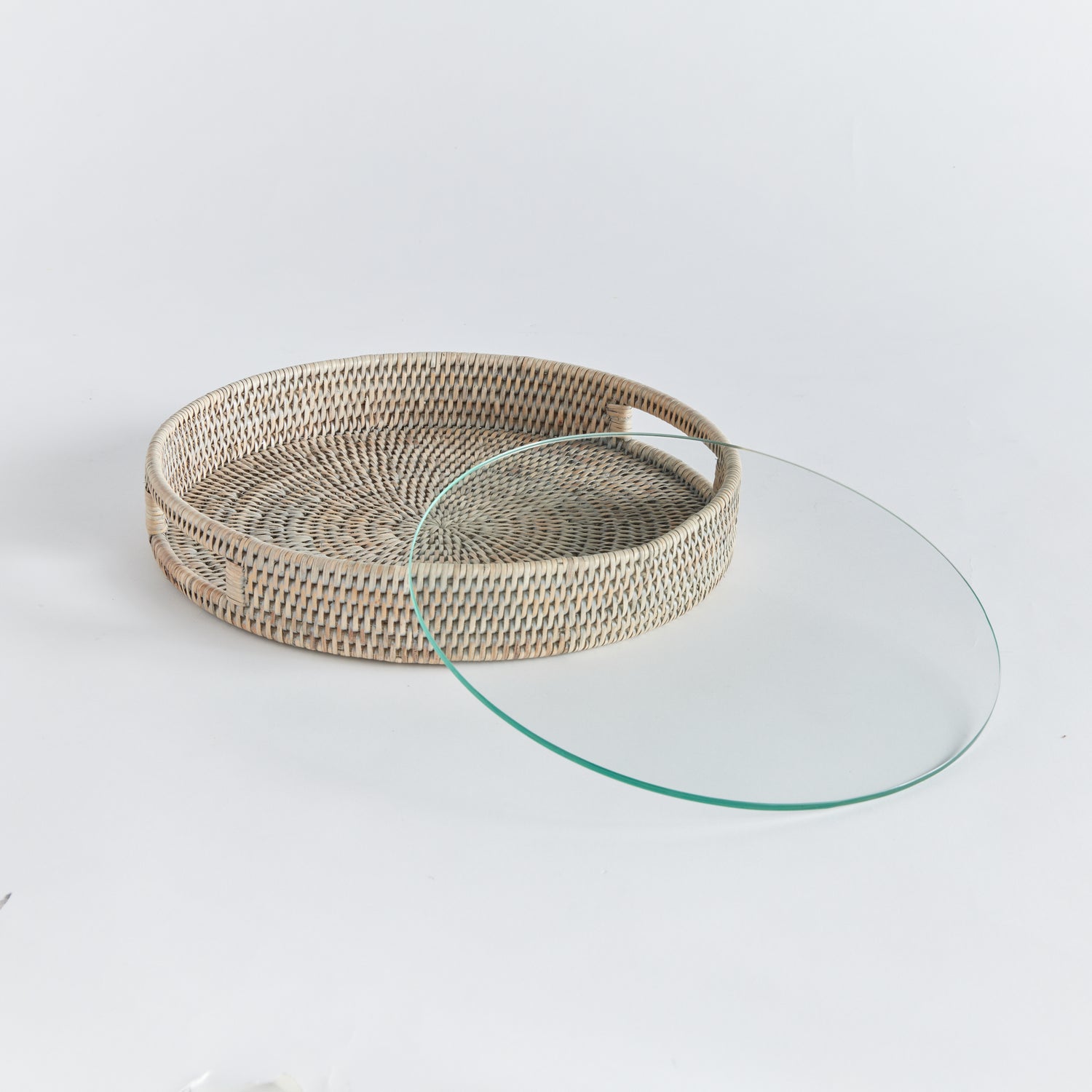 Burma Rattan Round Serving Tray