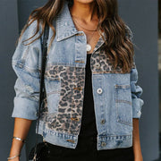 Fashion Leopard Print Ripped Jean Jacket_CWOCO1193: LEOPARD / (L) 1