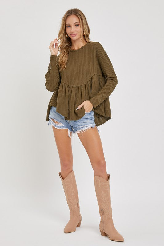 BABYDOLL SLOUCHY TOP - 2 Colors