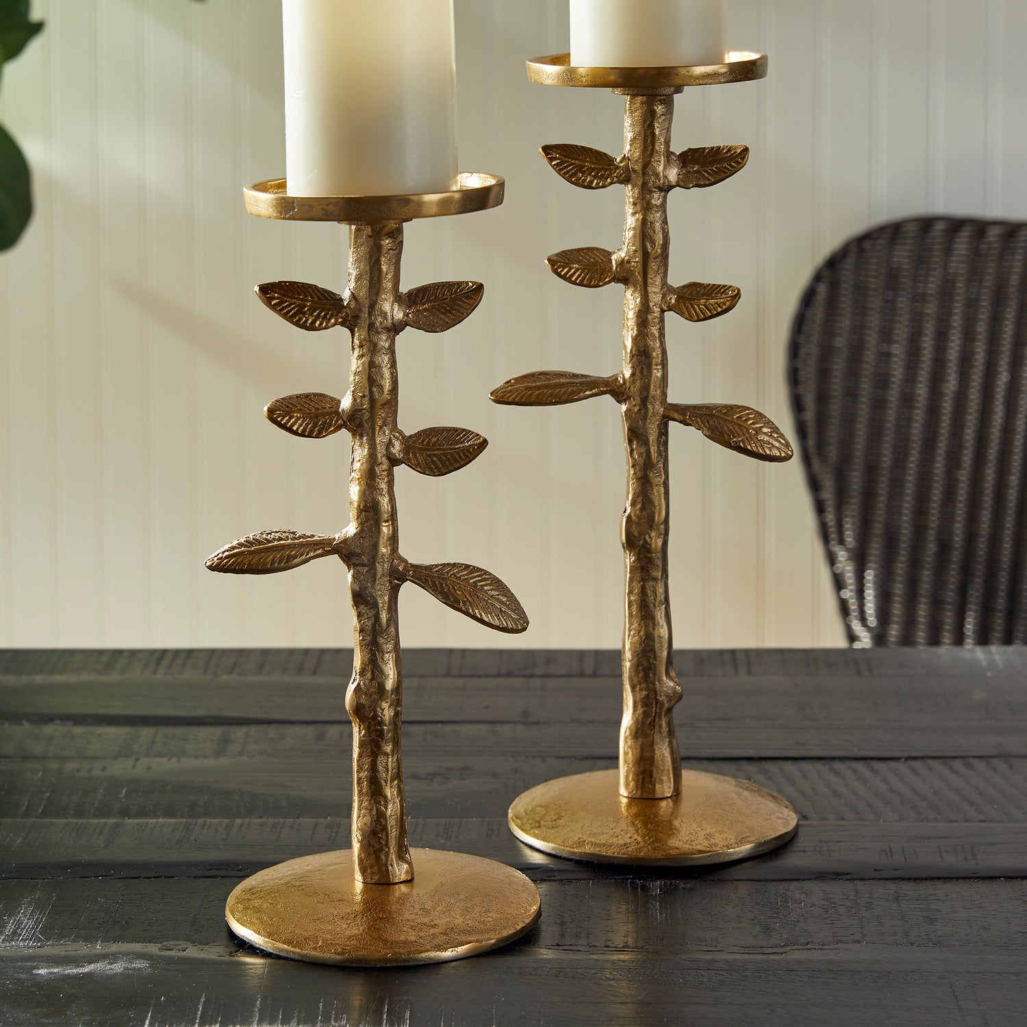 Brier Candle Stands, Set Of 2