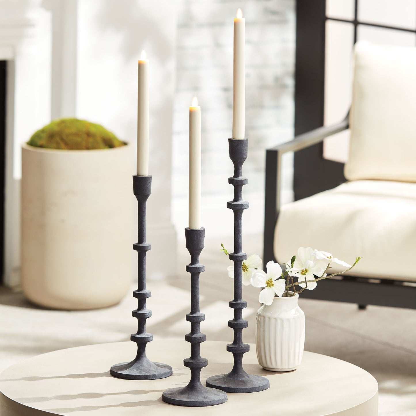 Abacus Taper Holders, Set Of 3